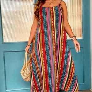 SHEIN Plus Geo Print Cami Dress